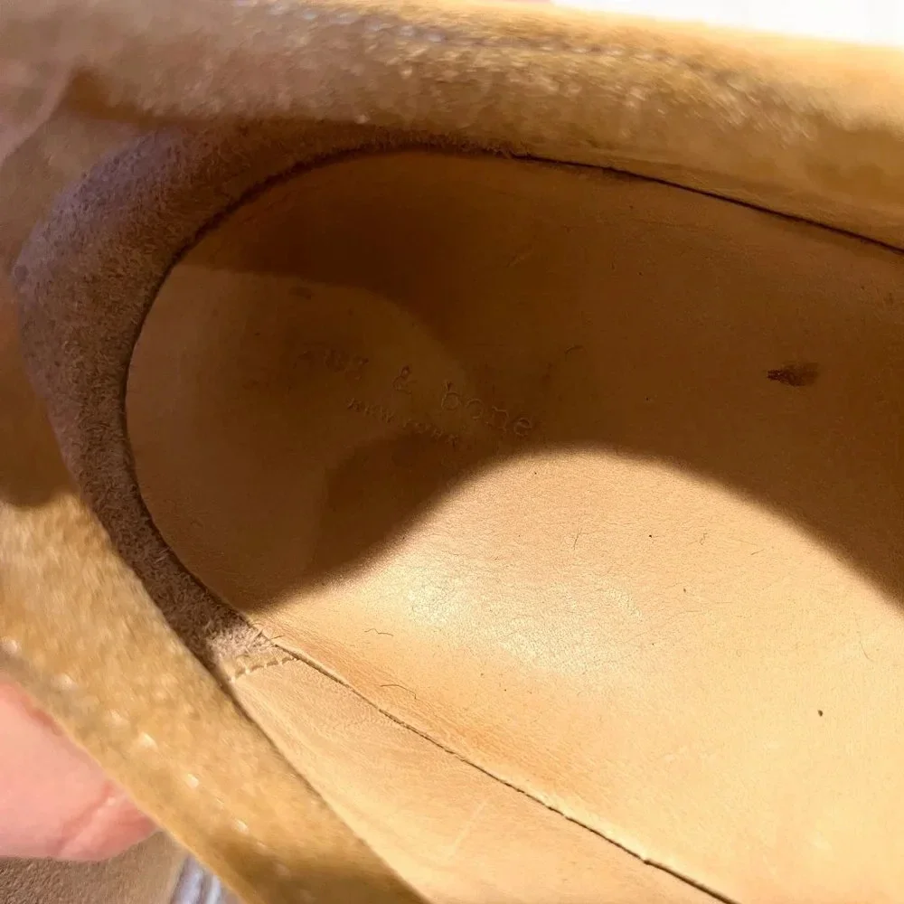 Rag & Bone Kent Tan Suede Espadrille Slip On Boho Designer Lace Up Sneakers 7.5